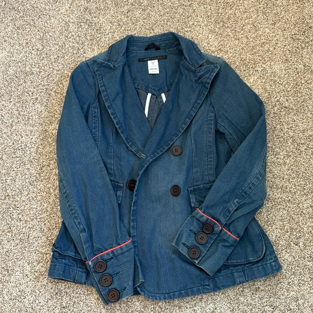 Marc Jacobs double breasted denim blazer, size 6